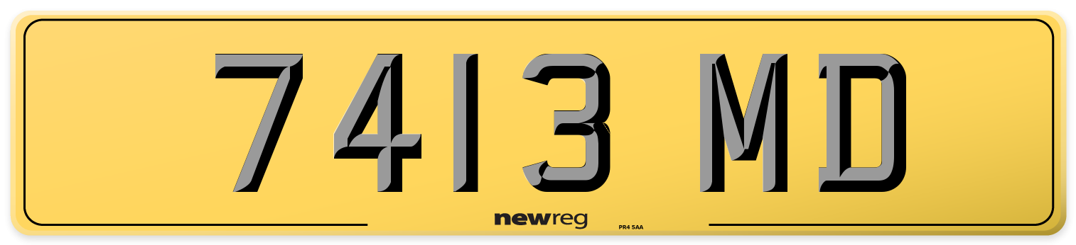7413 MD Rear Number Plate