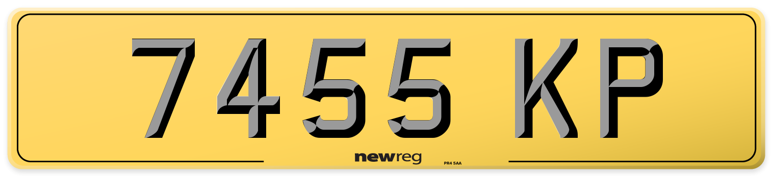 7455 KP Rear Number Plate