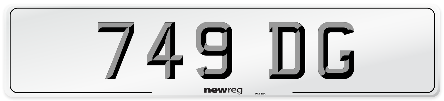 749 DG Front Number Plate