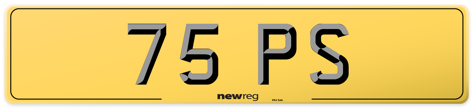 75 PS Rear Number Plate