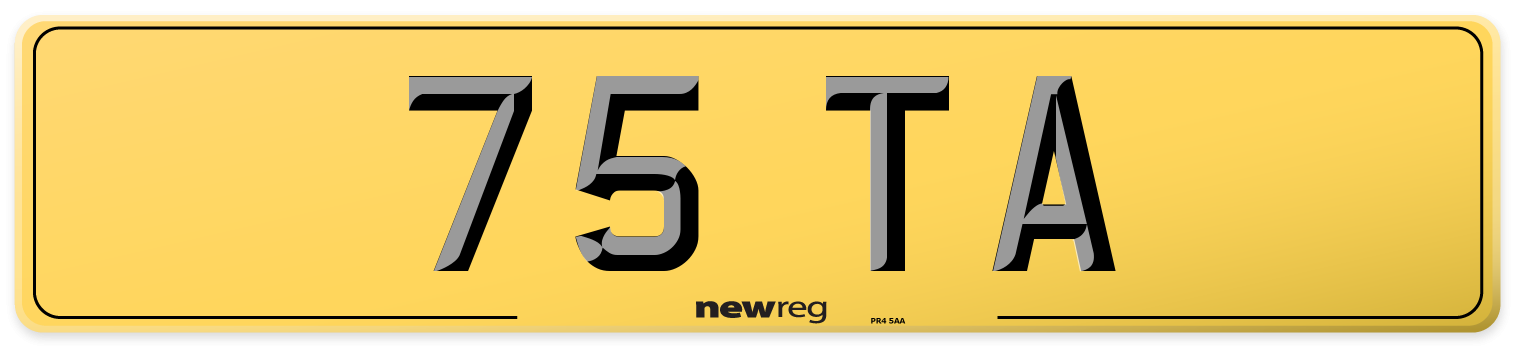 75 TA Rear Number Plate