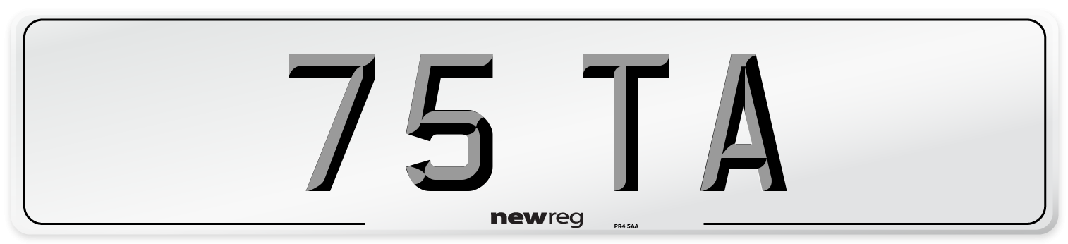 75 TA Front Number Plate