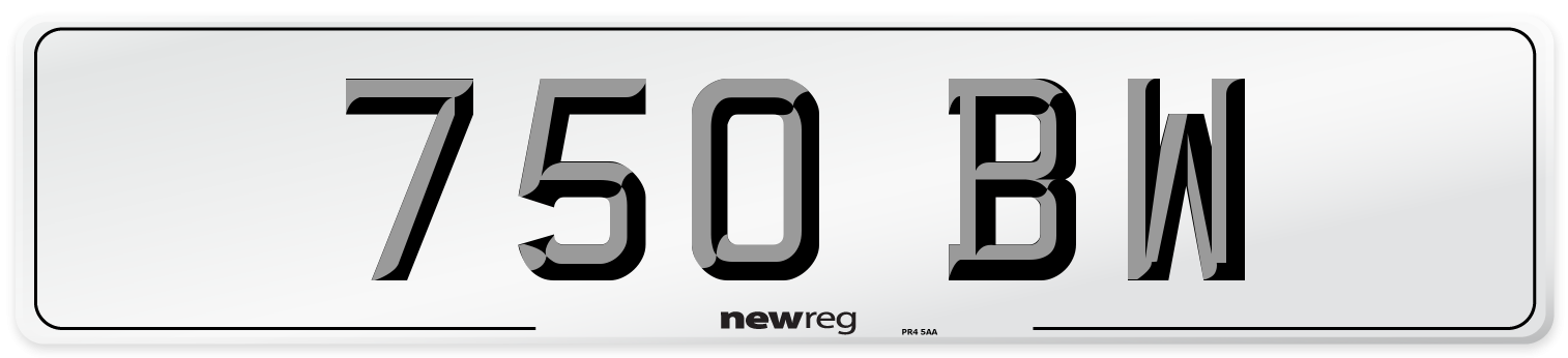 750 BW Front Number Plate