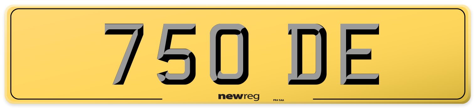 750 DE Rear Number Plate