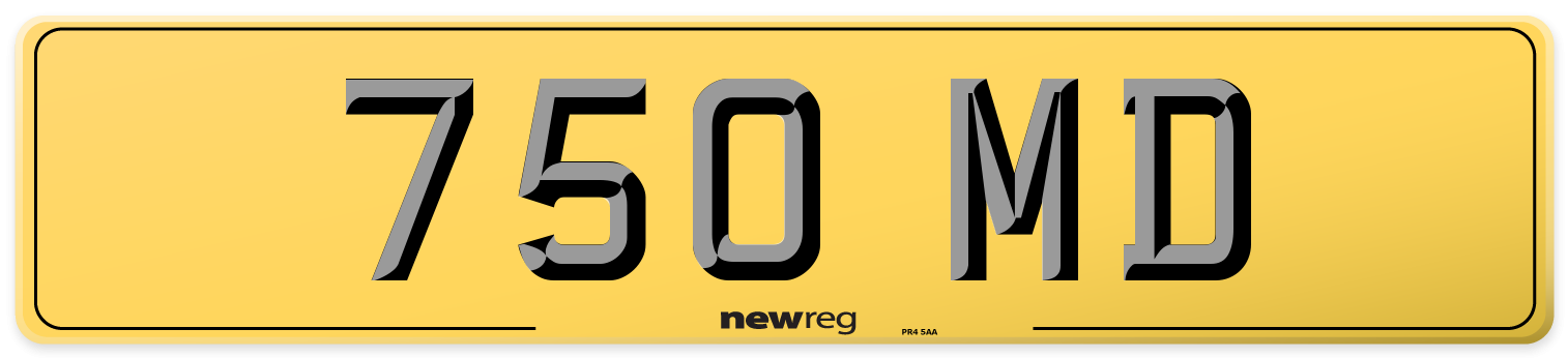 750 MD Rear Number Plate