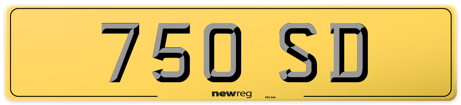 750 SD Rear Number Plate