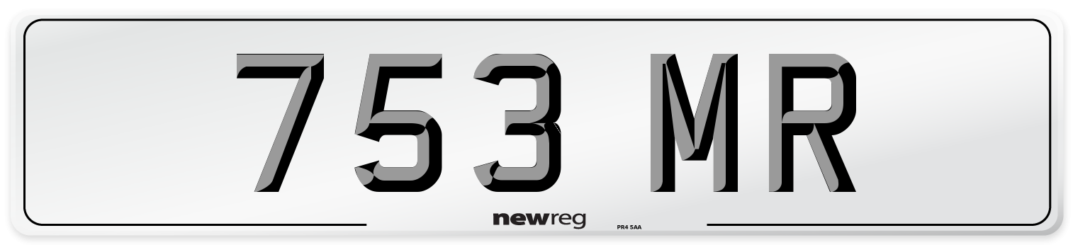 753 MR Front Number Plate