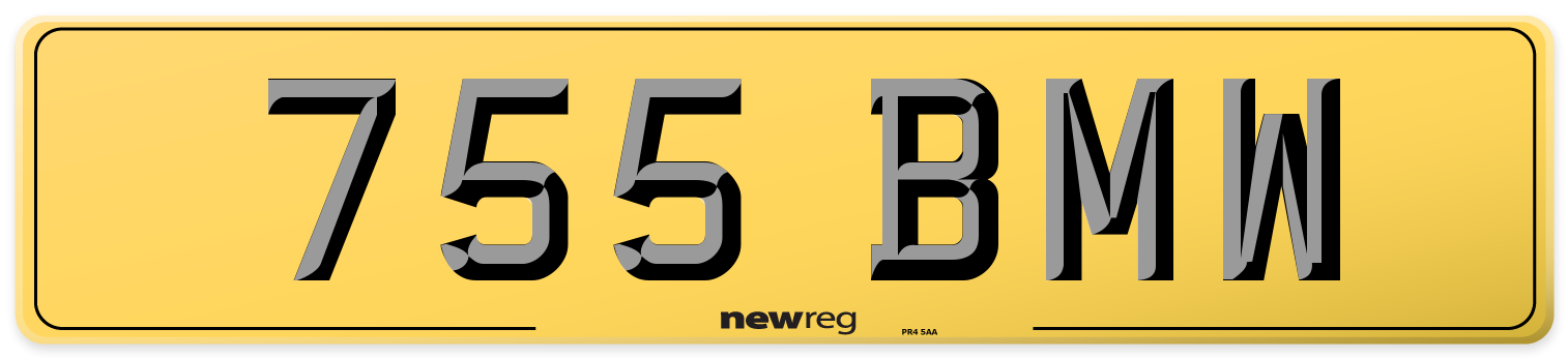 755 BMW Rear Number Plate