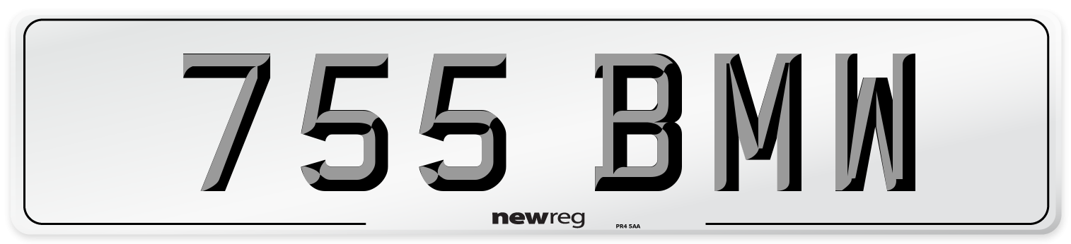 755 BMW Front Number Plate