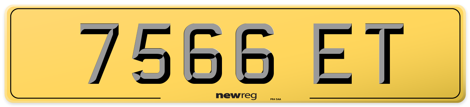7566 ET Rear Number Plate