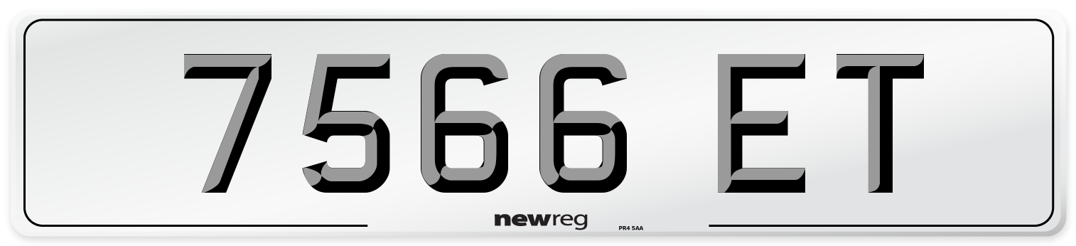 7566 ET Front Number Plate