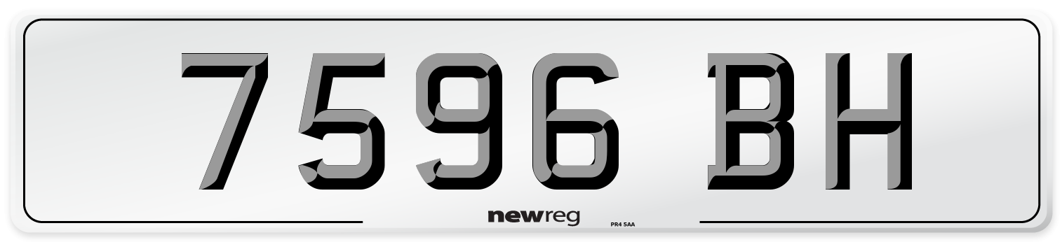 7596 BH Front Number Plate