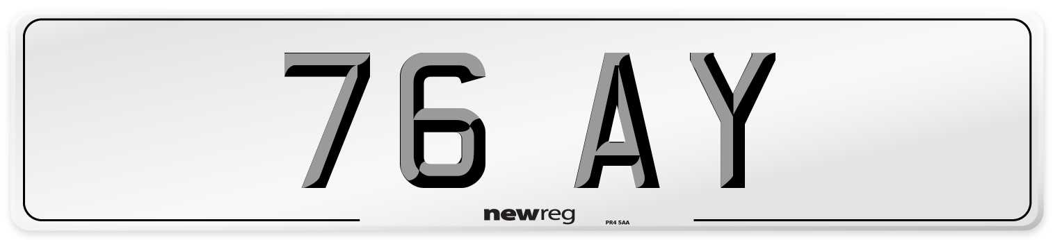 76 AY Front Number Plate