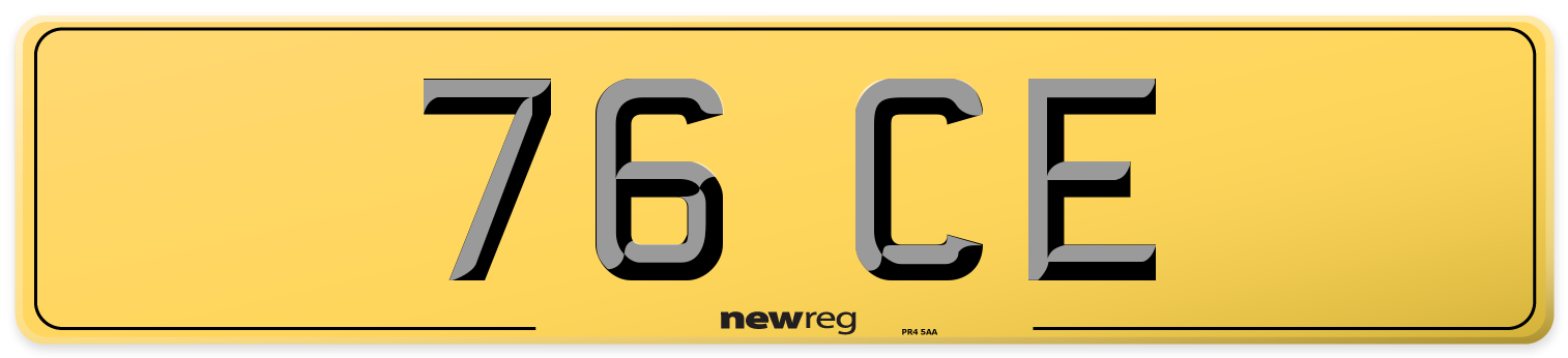 76 CE Rear Number Plate