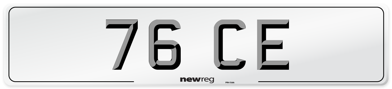 76 CE Front Number Plate