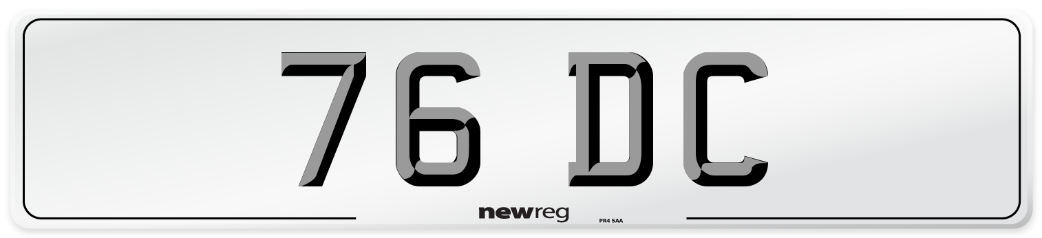 76 DC Front Number Plate