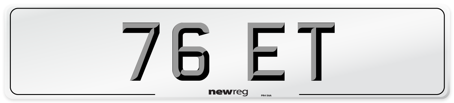 76 ET Front Number Plate