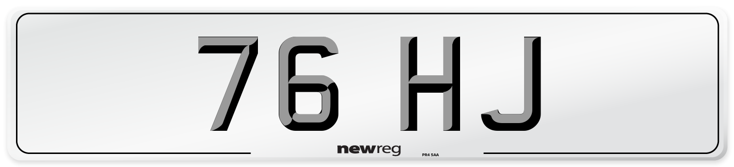 76 HJ Front Number Plate