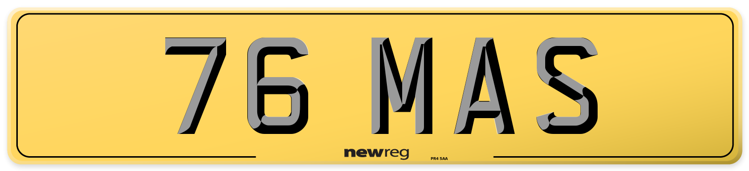 76 MAS Rear Number Plate