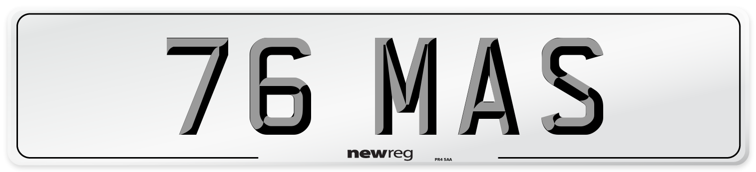 76 MAS Front Number Plate