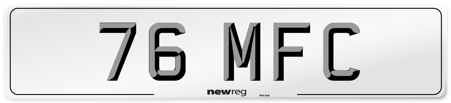 76 MFC Front Number Plate