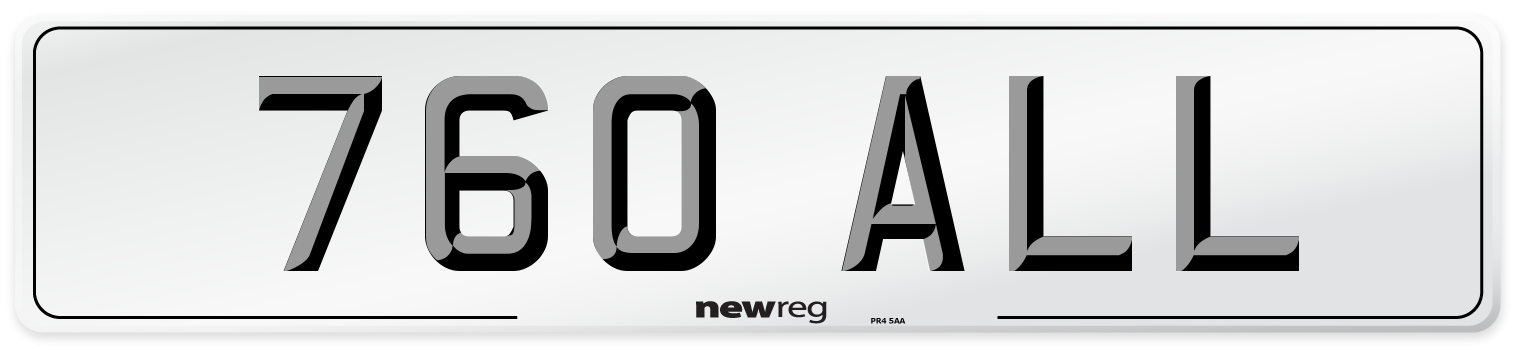760 ALL Front Number Plate