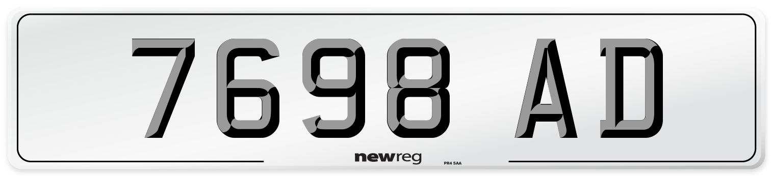 7698 AD Front Number Plate