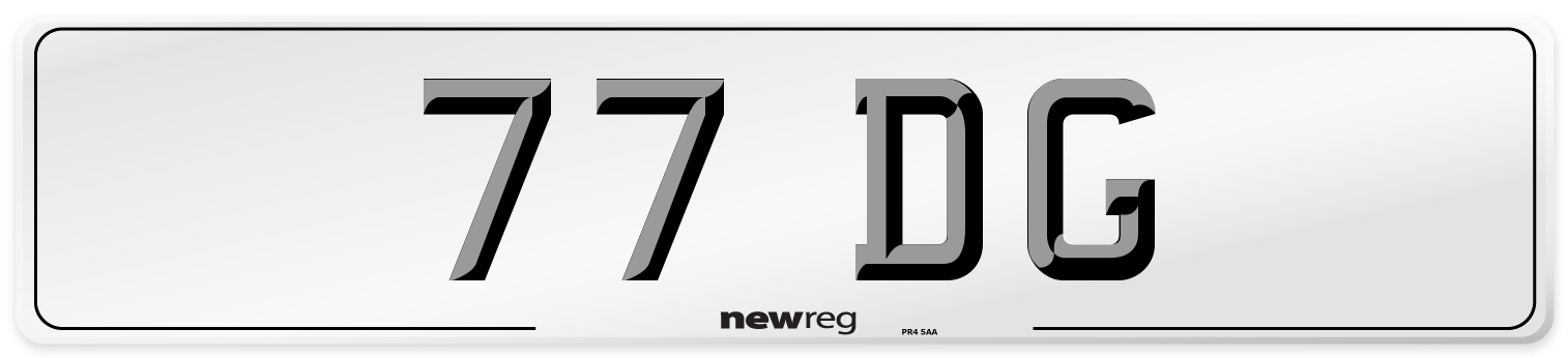77 DG Front Number Plate