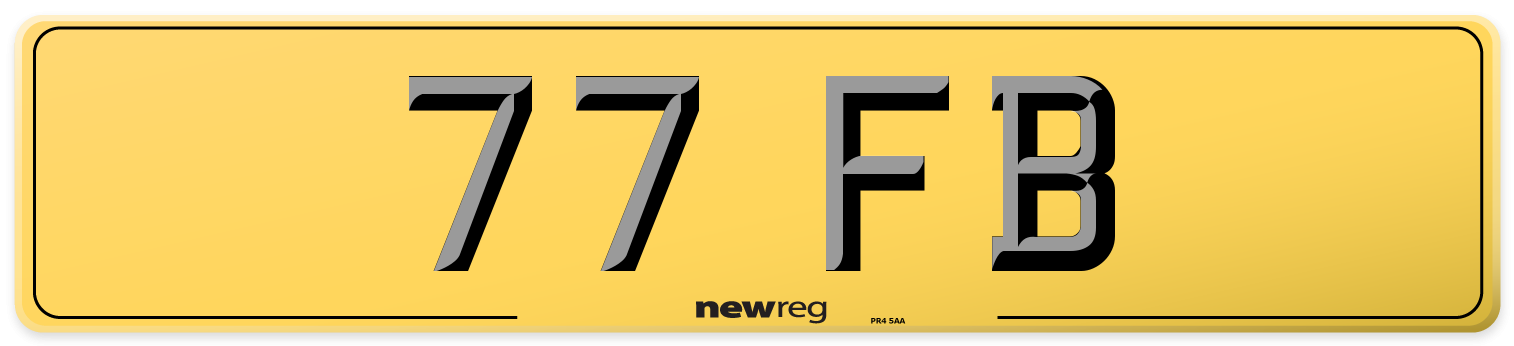 77 FB Rear Number Plate