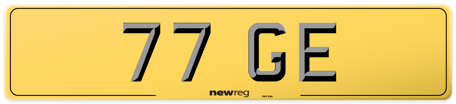 77 GE Rear Number Plate