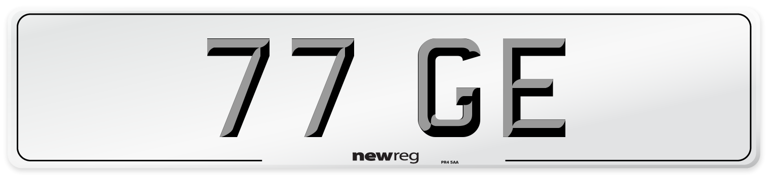77 GE Front Number Plate