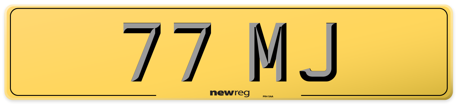77 MJ Rear Number Plate