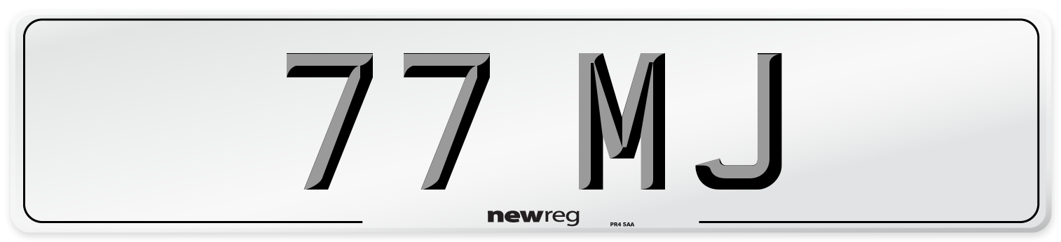 77 MJ Front Number Plate