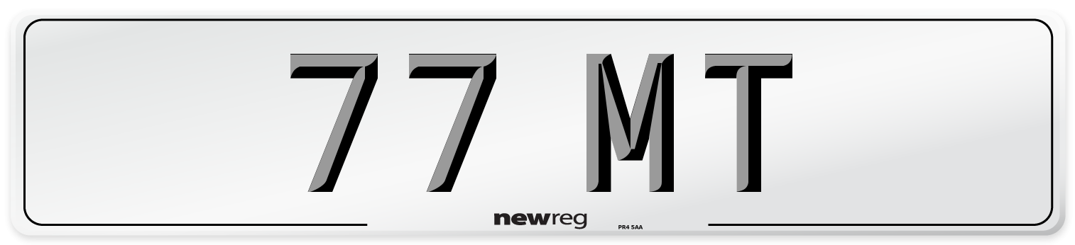 77 MT Front Number Plate