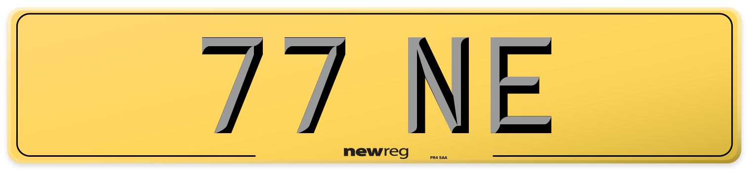 77 NE Rear Number Plate