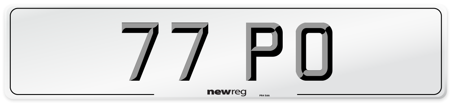 77 PO Front Number Plate