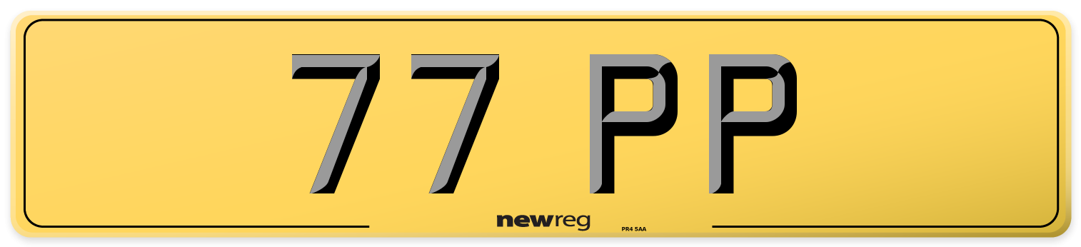 77 PP Rear Number Plate