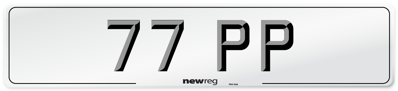 77 PP Front Number Plate