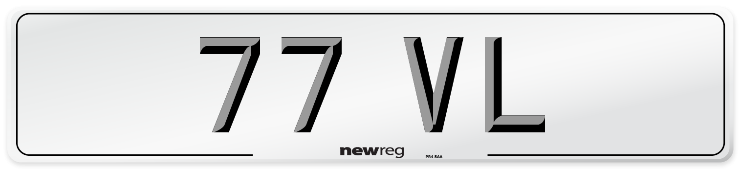 77 VL Front Number Plate