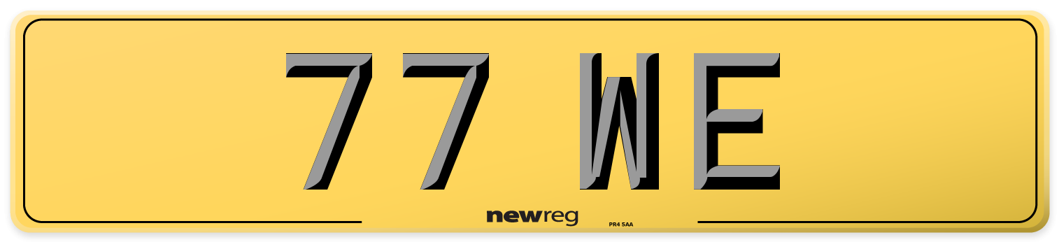77 WE Rear Number Plate