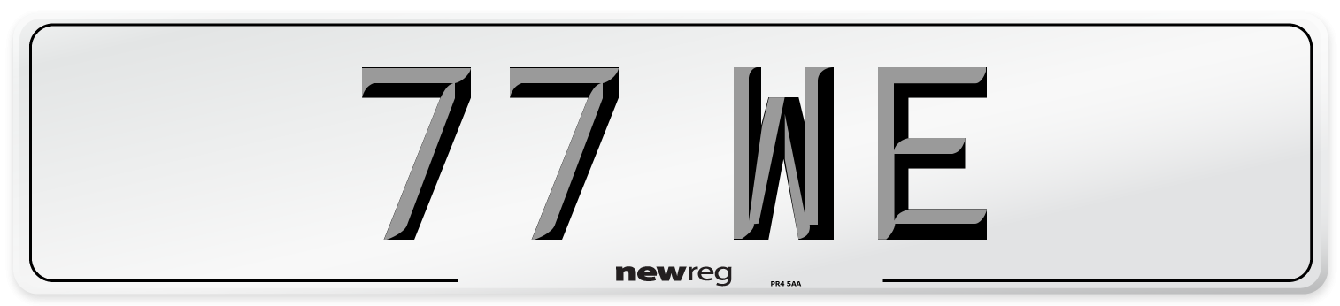 77 WE Front Number Plate