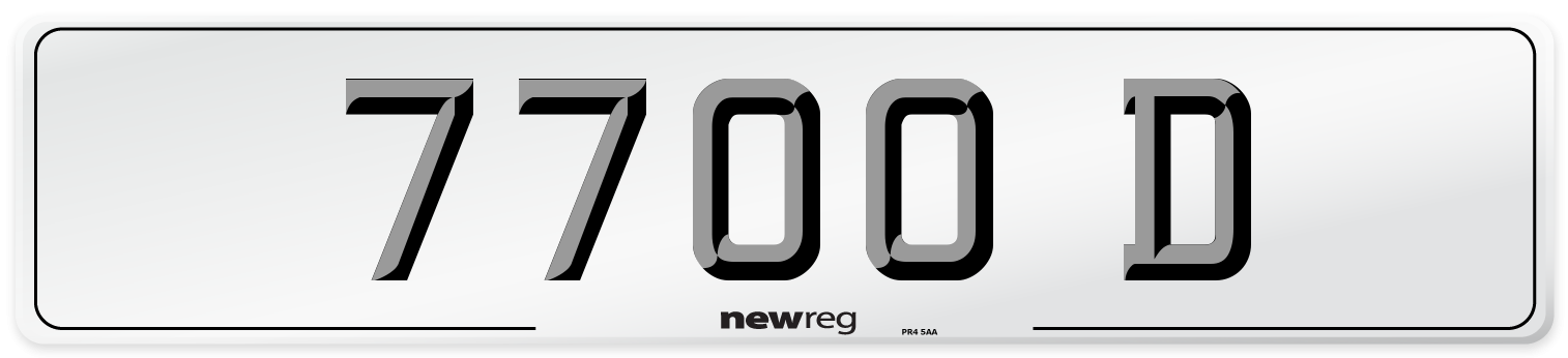 7700 D Front Number Plate