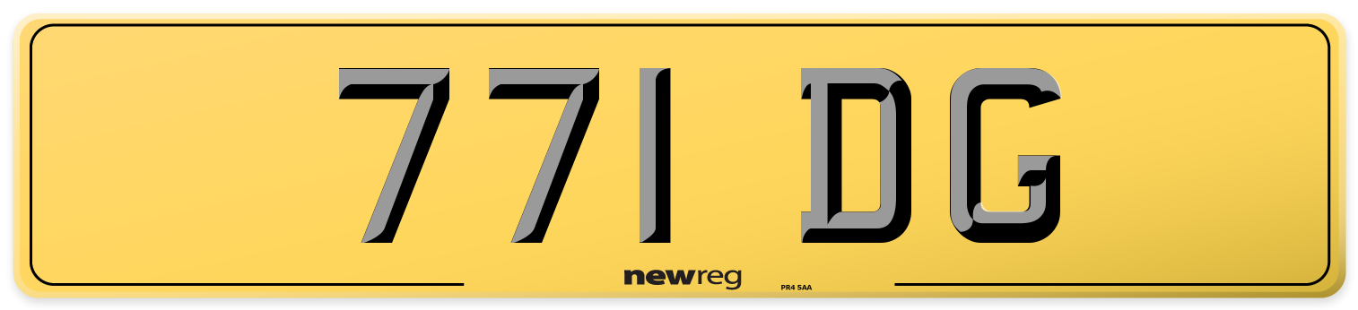 771 DG Rear Number Plate