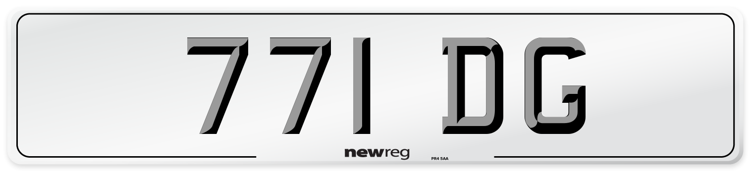 771 DG Front Number Plate