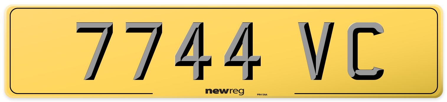 7744 VC Rear Number Plate