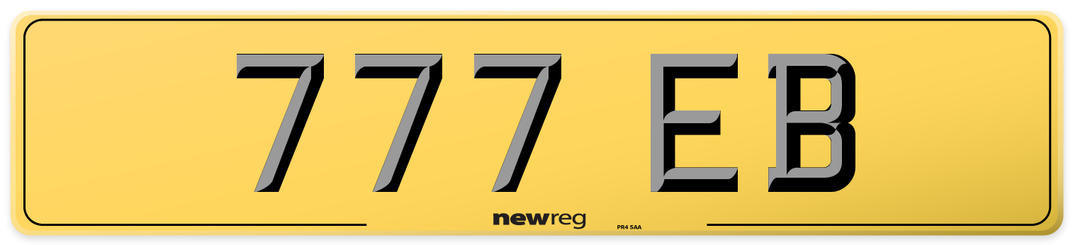 777 EB Rear Number Plate