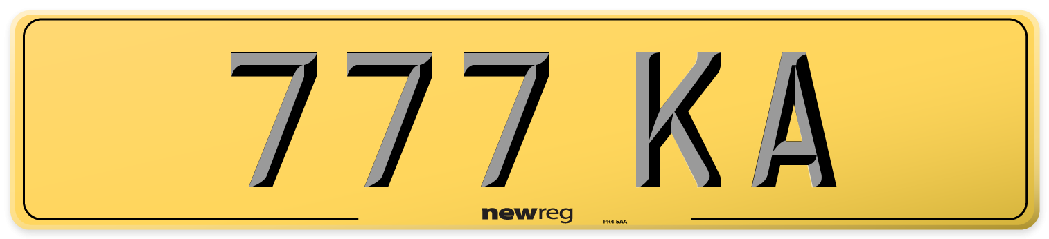 777 KA Rear Number Plate
