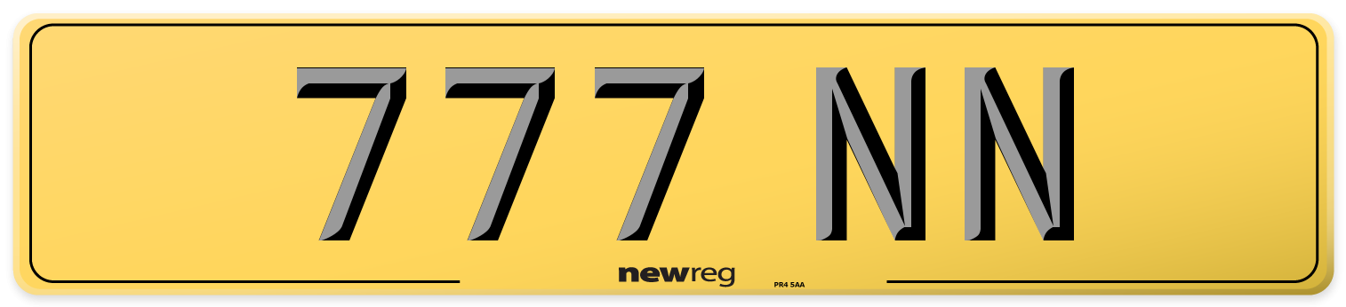 777 NN Rear Number Plate