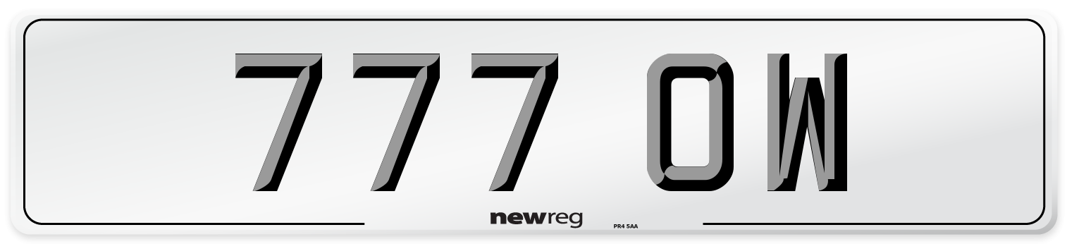777 OW Front Number Plate