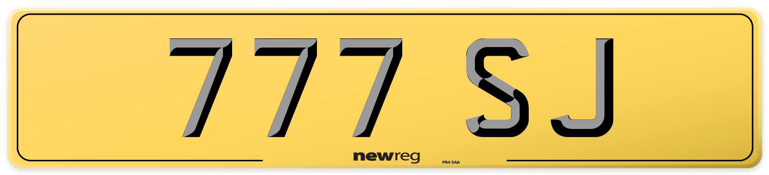 777 SJ Rear Number Plate